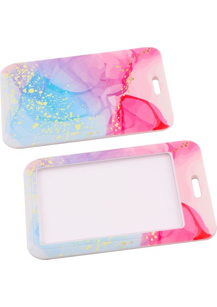 Stil 5 Ransitute R2504 Boyama Sanatı Pembe Mavi Mermer Desen Kordon Kredi Kartı Kımlık Tutucu Rozeti Kadın Bankası Kartvizit Kapağı Rozeti (Yurt Dışından) modelleri