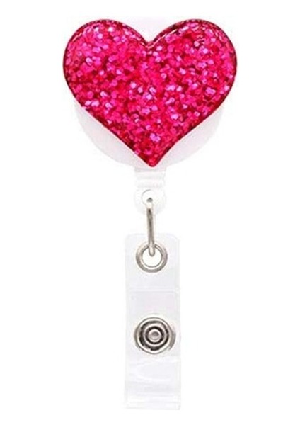Gül Aşk Kalp Geri Çekilebilir Rozet Makara Çalışma Kartı Tutucu Rozet Klipleri Kımlık Rozeti Tutucu Otobüs Kartı Kol Çalışan Kartı Kordon (Yurt Dışından)