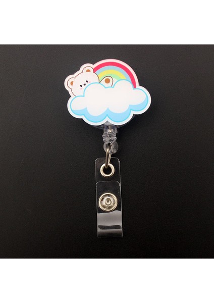 Sarı Sevimli Uzay Hayvanları Tarzı Geri Çekilebilir Makaralı Isimlik Hemşire Doktor Kart Tutucu Ofis Hastane Malzemeleri Isim Kartı (Yurt Dışından)