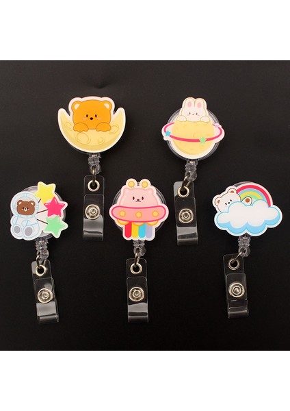 Sarı Sevimli Uzay Hayvanları Tarzı Geri Çekilebilir Makaralı Isimlik Hemşire Doktor Kart Tutucu Ofis Hastane Malzemeleri Isim Kartı (Yurt Dışından) fiyatları