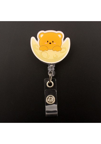 Sarı Sevimli Uzay Hayvanları Tarzı Geri Çekilebilir Makaralı Isimlik Hemşire Doktor Kart Tutucu Ofis Hastane Malzemeleri Isim Kartı (Yurt Dışından) modelleri