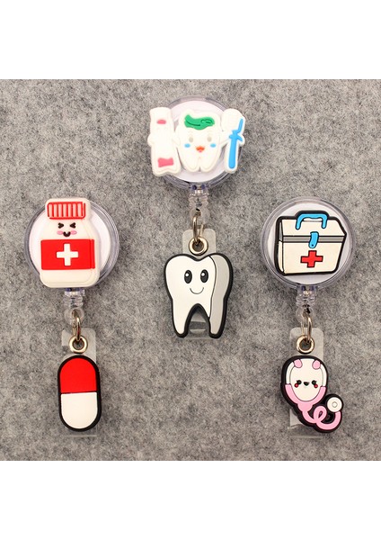 Açık Sarı Tıbbi Diş Hekimi Malzemeleri Iki Kafa Tarzı Geri Çekilebilir Makaralı Isimlik Hemşire Doktor Kart Tutucu Ofis Hastane Adı Kart Malzemeleri (Yurt Dışından) fırsatları