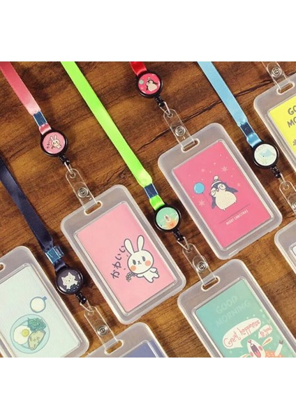 Bk Karikatür Plastik Otobüs Kimlik Kartı Tutucu Kılıf Rozeti Geri Çekilebilir Makara Boyun Askısı Ipi (Yurt Dışından) indirimleri