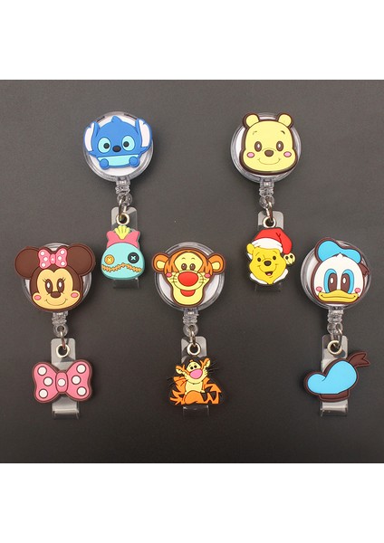 Menekşe Karikatür Küçük Tigger Winnie Tarzı Geri Çekilebilir Rozet Makara Hemşire Doktor Kart Tutucu Ofis Hastane Adı Kart Malzemeleri (Yurt Dışından)