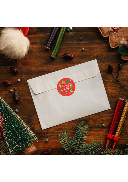 QY1581-500PCS 100-500 Adet Noel Ağacı Şeker Çıkartmaları 1 Inç Noel Tatil Dekoru Küçük Işletme Ambalaj Hediye Dekor Için Sızdırmazlık Etiketi (Yurt Dışından) modelleri