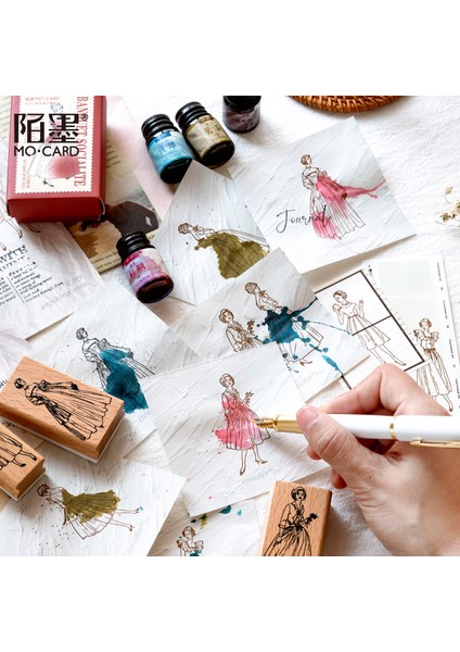 Stil 6 Vintage Karakter Moda Model Ahşap Lastik Damga Scrapbooking Deco Dıy Zanaat Standart Ahşap Pullar Günlüğü Önemsiz Günlük Kayıt (Yurt Dışından)