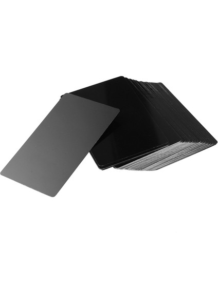 Siyah 100 Adet Siyah Alüminyum Alaşımlı Kart Gravür Metal Iş Erişimi Kartvizit Boş 0.22MM Kalınlığı (Yurt Dışından)
