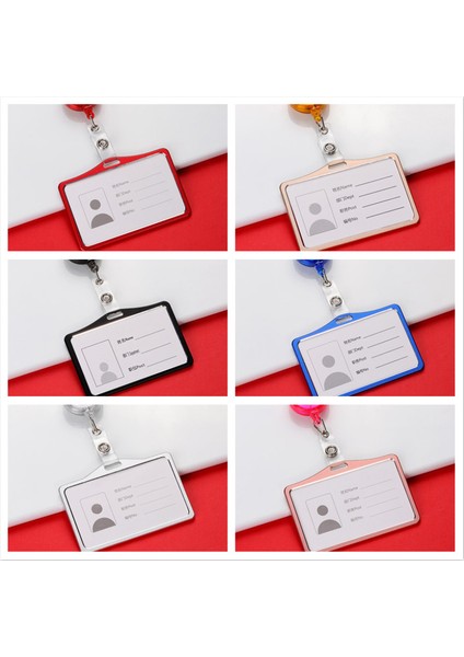 Mavi 1 Takım Yatay Rozet Tutucu Geri Çekilebilir Makaralı Isimlik Personel Hemşireler Doktorlar Çalışma Kartı Kimlik Isim Kartı Kapağı Iş Malzemeleri (Yurt Dışından) fiyatları