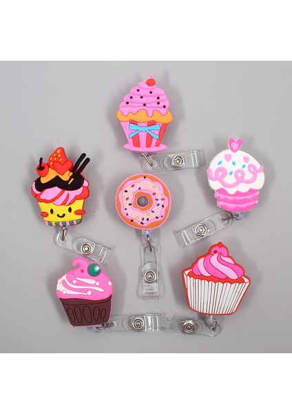 22 1 Adet Yeni Sevimli Donuts Kek Geri Çekilebilir Çekme Hemşire Öğrencileri Rozet Makara Kımlık Kordon Adı Etiketi Kart Rozeti Tutucu Makaraları Çocuklar Için (Yurt Dışından)