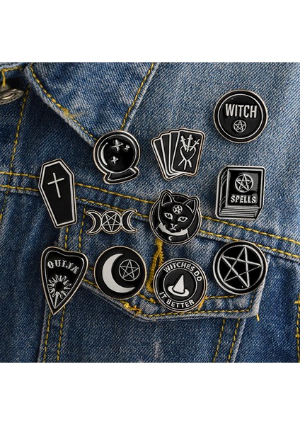 Tabut Cadılar Daha Iyisini Yapar Cadı Ruh Çağırma Büyüsü Kara Ay Rozetleri Rozetler Broşlar Yaka Iğnesi Emaye Iğne Sırt Çantası Çanta Aksesuarları Cadı Iğnesi (Yurt Dışından) fiyatları