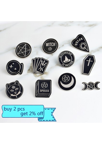 Tabut Cadılar Daha Iyisini Yapar Cadı Ruh Çağırma Büyüsü Kara Ay Rozetleri Rozetler Broşlar Yaka Iğnesi Emaye Iğne Sırt Çantası Çanta Aksesuarları Cadı Iğnesi (Yurt Dışından) modelleri
