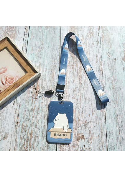 No.5 1 Adet Karikatür Kimlik Sahipleri Yaka Kartı Tutucu Personel Rozeti Kapak Durumda Otobüs Geçiş Kılıfı Kol Boyun Askısı ile Kart Tutucu (Yurt Dışından)