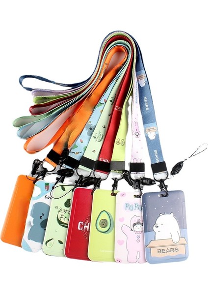 No.5 1 Adet Karikatür Kimlik Sahipleri Yaka Kartı Tutucu Personel Rozeti Kapak Durumda Otobüs Geçiş Kılıfı Kol Boyun Askısı ile Kart Tutucu (Yurt Dışından) fiyatları