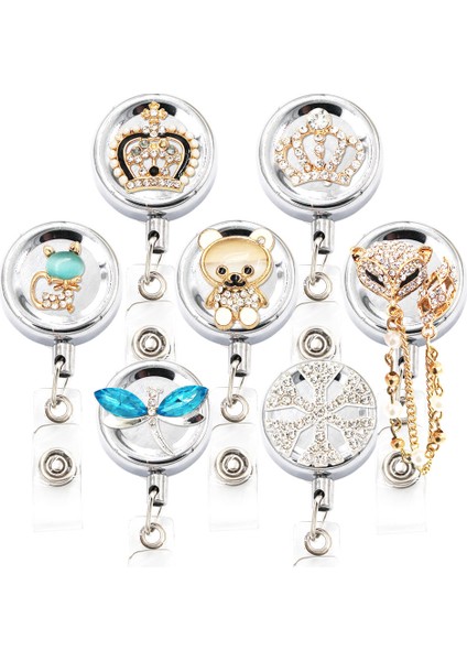 Stil 7 Bling Fox Hayvan Rozet Makarası Kımlık Geri Çekilebilir Rozet Tutucu Kemer Klipleri Metal Ağır Çelik Tel Kordon (Yurt Dışından)