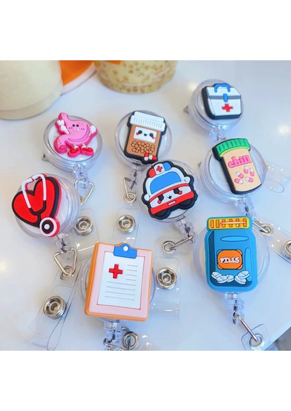 Stil 8 1 Adet Geri Çekilebilir Makaralı Isimlik Klipleri Hemşire Doktor Hastane Tıbbi Çalışanlar Için Kawaii Kartvizitlik Aksesuarları (Yurt Dışından) modelleri