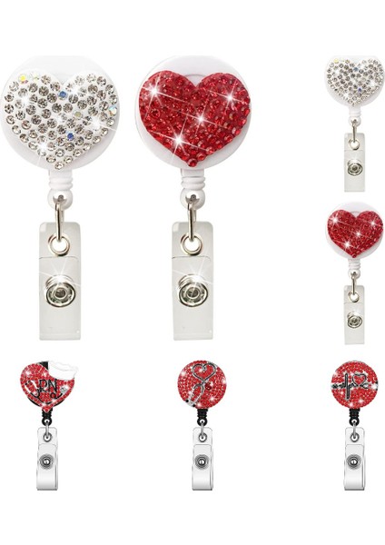 Stetoskop 1 Pc Geri Çekilebilir Moda Sevimli Kırmızı Kalp Hemşire Rozeti Makara Klip Rozet Tutucu Öğrenci Doktor Kımlık Kartı Tutucu Anahtarlık Ofis Malzemeleri (Yurt Dışından) fiyatları