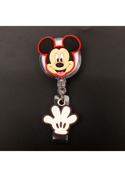 Kırmızı Çift Küçük Mickey Minnie Rozet Makara Hemşire Işçiler Enfermera Kımlık Tutucu Kız Erkek Geri Çekilebilir Kartvizit Tutucu Aksesuarı (Yurt Dışından)