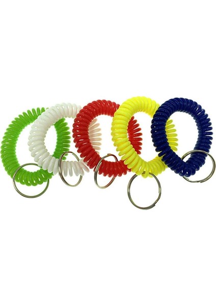 Kırmızı 5 Paket Plastik Gerilebilir Bahar Spiral Bilek Anahtar Bobin Bilek Bandı Anahtarlık Anahtar Zincirleri Açık Spor Yoga Sauna Havuzu (Yurt Dışından) modelleri