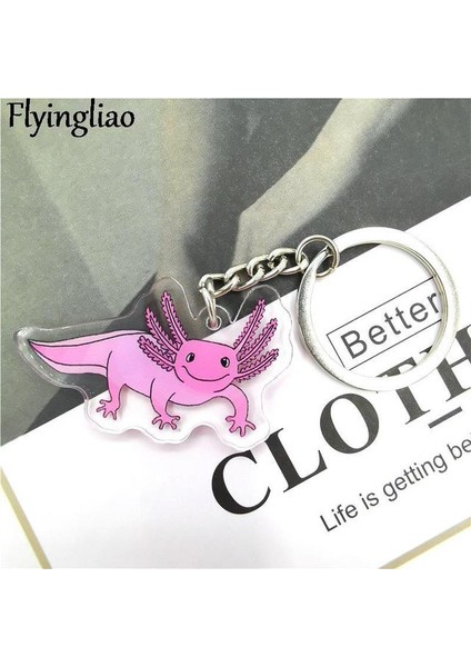 Stil 2 Axolotl Pembe Ejderha Erkek ve Kadın Anahtarlık Aksesuarları Güzel Çanta Kolye Anahtarlık Akrilik Karikatür Arkadaş Hediye (Yurt Dışından)