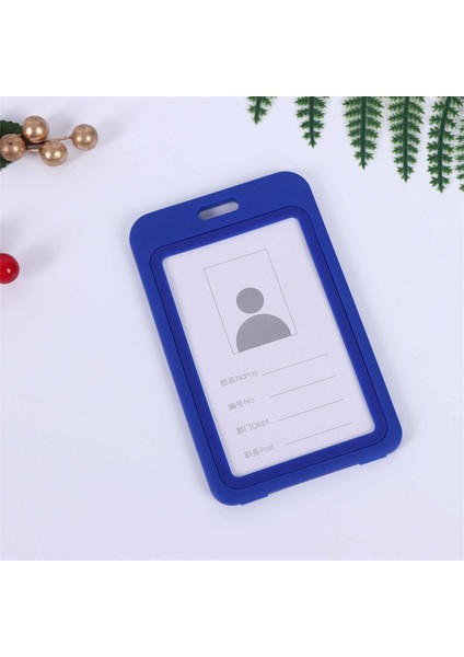 V-BLUE-10PCS 10 Adet/grup Plastik Çift Taraflı Şeffaf Çalışanlar Çalışma Okulu Kimlik Kartı Ofis Geçiş Kimlik Kartı Tutucu Aksesuarları Kordon (Yurt Dışından)