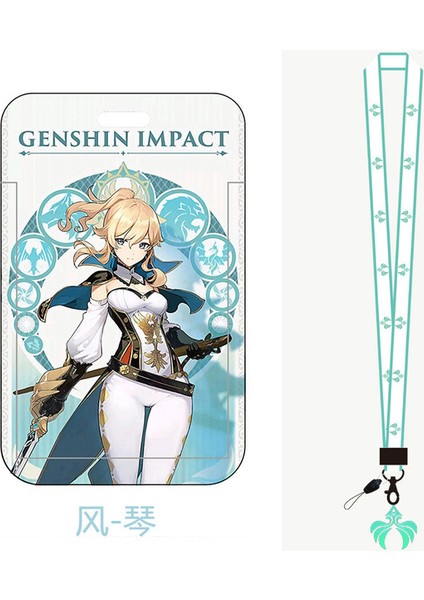 L Oyun Genshin Anime Kart Kılıfları Kimlik Kartı Kordon Aksesuarı Anahtar Kordon Cosplay Rozeti Kımlık Kartları Sahipleri Boyun Askıları Anahtarlıklar (Yurt Dışından)