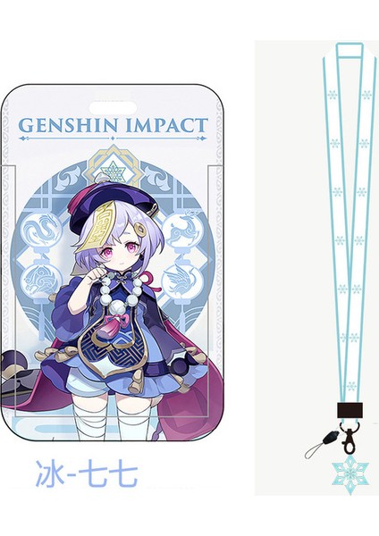 F Oyun Genshin Anime Kart Kılıfları Kimlik Kartı Kordon Aksesuarı Anahtar Kordon Cosplay Rozeti Kımlık Kartları Sahipleri Boyun Askıları Anahtarlıklar (Yurt Dışından)