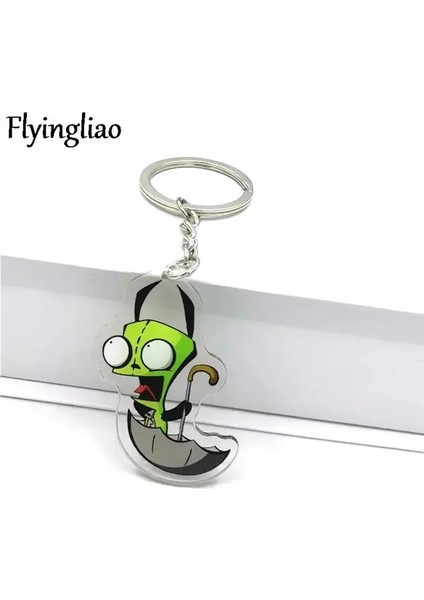 Stil 5 Invader Zim Yaratıcı Karikatür Anahtarlık Çekicilik Metal Çift Çanta Araba Anahtarlık Takı Hediye Çekicilik Çanta Kolye Araba Anahtarlık Kız (Yurt Dışından)