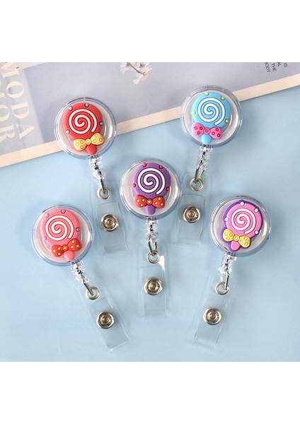 Ssk-Xh-86-12 1 Pcs Karikatür Lolipop Şeker Rozet Makarası Hemşire Doktor Öğrenci Rozet Makarası Geri Çekilebilir Kımlık Rozeti Tutucu Ebe Hediye Hemşire Hediye (Yurt Dışından)