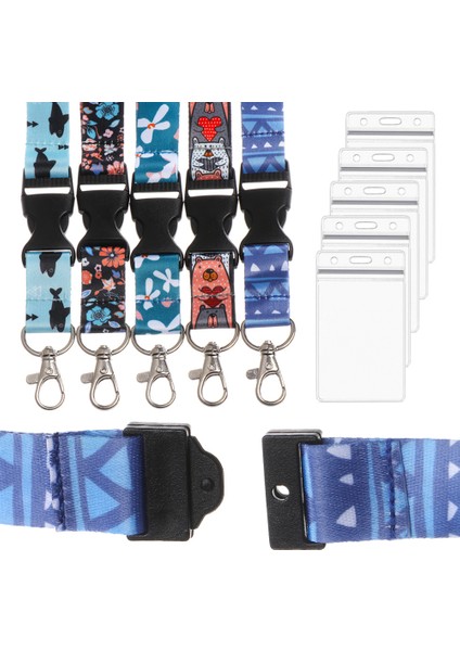 Stil 5 Kişilik Boyun Askısı Cep Telefonu Kordon Sevimli Boyunluklar Tuşları Için Kimlik Kartı Spor Salonu Telefon Askıları USB Rozeti Kordon Kamera Ipi (Yurt Dışından)