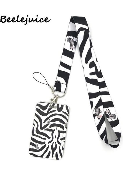 Boyun Askısı Tutucu Zebra Desen Kordon Rozet Tutucu Kımlık Kartı Boyunluklar Cep Telefonu Halat Anahtar Kordon Boyun Askıları Anahtarlık Anahtarlık Hayvanlar Hediyeler (Yurt Dışından)