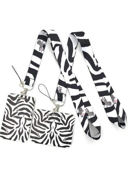 Boyun Askısı Tutucu Zebra Desen Kordon Rozet Tutucu Kımlık Kartı Boyunluklar Cep Telefonu Halat Anahtar Kordon Boyun Askıları Anahtarlık Anahtarlık Hayvanlar Hediyeler (Yurt Dışından)