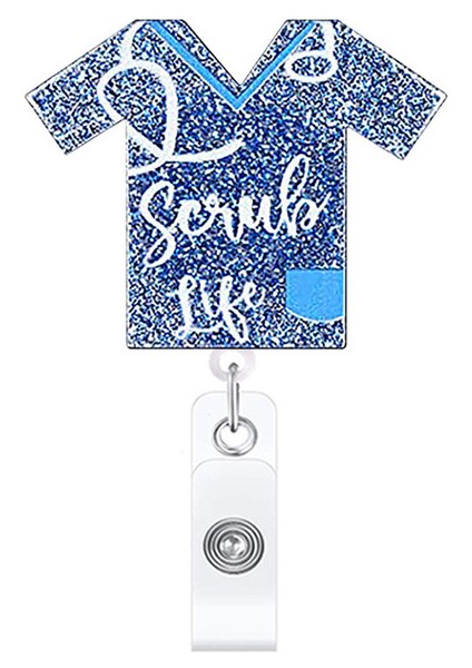 C-Mavi Geri Çekilebilir Makaralı Isimlik Tıbbi Işçi Çalışma Kartı Klibi Doktor Hemşire Kimlik Adı Kart Ekran Etiketi Personel Kartı Rozet Tutucu Aksesuarları (Yurt Dışından)