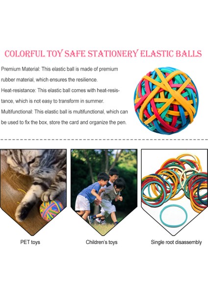 50G Bant Topu Yüksek Esneklik Isıya Dayanıklı Doğal Kauçuk Renkli Elastik Top Sabitleme Araçları Belge Organizatörü 100G (Yurt Dışından) modelleri