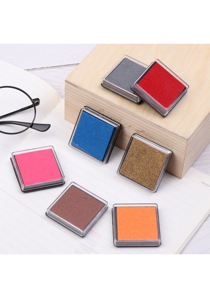 Altın Kare Sünger Çok Renkli Mürekkep Pedi Damga Pedleri Parmak Izi Inkpad Dıy Sanat Dekoru Scrapbooking Çizim Oyuncaklar Ofis Okul Malzemeleri (Yurt Dışından) fiyatları