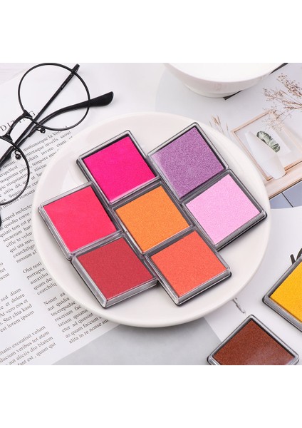 Altın Kare Sünger Çok Renkli Mürekkep Pedi Damga Pedleri Parmak Izi Inkpad Dıy Sanat Dekoru Scrapbooking Çizim Oyuncaklar Ofis Okul Malzemeleri (Yurt Dışından) indirimleri