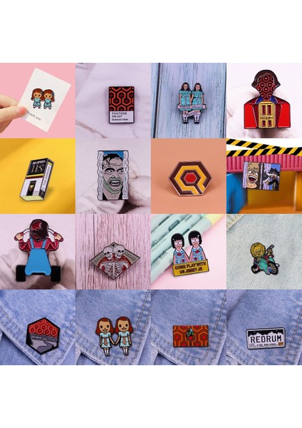 Stil 4 Sert Emaye Pimleri Süper Korkunç E N E N E N E N E N E N E N E N E Film Yaka Rozeti Koleksiyonu Evil Guy Killer Broş Spooky Cadılar Bayramı Takı Aksesuarları Hediyeler (Yurt Dışından) modelleri