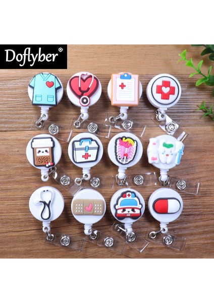 Sakin Ol Sevimli Ambulans Stetoskop Silikon Geri Çekilebilir Makaralı Isimlik Doktor Hemşire Göğüs Kartı Sergi Tutucu Klip (Yurt Dışından) fiyatları