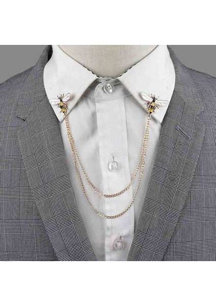 Stil 5 Yeni Erkek Kadın Gömlek Yaka Püskül Zincir Yaka Pin Broş Ejderha Kartal Geyik Kafası Kanatları Rozeti Retro Unisex Takı Aksesuarları (Yurt Dışından)