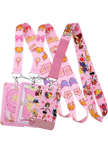 Stil 2 Card Captor Sakura Boyun Askısı Boyunluklar Kimlik Kartı Kart Tutucu Anahtarlık Cep Telefonu Askısı Hediye Şerit Dokuma Kolye Hediyeler (Yurt Dışından)
