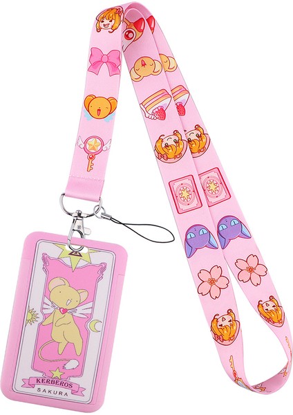 Stil 2 Card Captor Sakura Boyun Askısı Boyunluklar Kimlik Kartı Kart Tutucu Anahtarlık Cep Telefonu Askısı Hediye Şerit Dokuma Kolye Hediyeler (Yurt Dışından)