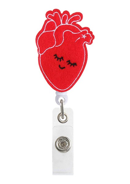 Beyaz 1 Adet 360° Sevimli Geri Çekilebilir Hemşire Rozeti Makara Klipsi Rozet Tutucu Öğrenciler Doktor Kımlık Kartı Tutucu Kawaii Iğne Organ Kalp Desen (Yurt Dışından)