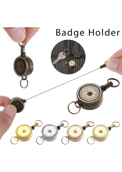 Gümüş Anahtarlık Kımlık Ipi Anahtarlık Kemer Metal Rozet Tutucu Geri Çekilebilir Kımlık Kartı Rozet Makarası Krom Çalışma Kartı Anahtarlık (Yurt Dışından) modelleri