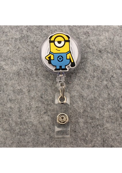 Siyah Komik Karikatür Sarı Erkek Rozet Makara Hemşire Işçiler Enfermera Kımlık Tutucu Kız Erkek Geri Çekilebilir Kartvizit Tutucu Aksesuarı (Yurt Dışından)