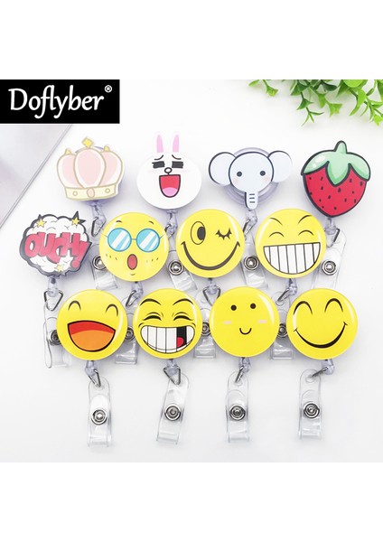 E Sevimli Karikatür Hayvan Geri Çekilebilir Makaralı Isimlik Kordon Kimlik Adı Kart Rozeti Tutucu Hemşire Öğrenci Çalışan Kart Klibi Ofis Malzemeleri (Yurt Dışından) fiyatları