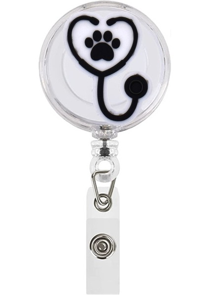 SSK-XH-185-01 1 Adet Hemşire Doktor Karikatür Evcil Hayvan Tıbbi Geri Çekilebilir Makaralı Isimlik Klipler Broşlar Hastane Tıbbi Kimlik Kartı Tutucular (Yurt Dışından)