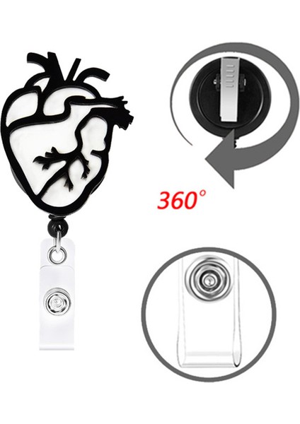 Stil 2 Sevimli Moda Kalp Şekli Geri Çekilebilir Makaralı Isimlik Klip Rozet Tutucu Öğrenciler Doktor Kimlik Kartı Tutucu Ofis Okul Malzemeleri (Yurt Dışından) indirimleri