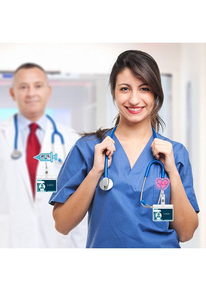 Kırmızı 1 Adet 360° Sevimli Geri Çekilebilir Hemşire Rozeti Makara Klipsi Rozet Tutucu Öğrenciler Doktor Kımlık Kartı Tutucu Kawaii Iğne Organ Kalp Desen (Yurt Dışından)