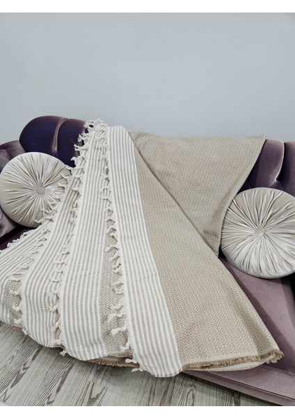 %100 Pamuk Kahverengi Koltuk, Kanepe, Çekyat Örtüsü 180 x 300 fırsatları