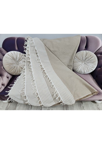 %100 Pamuk Kahverengi Koltuk, Kanepe, Çekyat Örtüsü 180 x 300 indirimleri