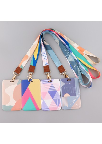Stil 8 Ransitute R2809 Dıy Minimalist Desen Patchwork Kımlık Kartı Tutucu Otobüs Kartı Tutucu Personel Kartı Kordon Tuşları Telefon Dıy Asmak Halat (Yurt Dışından) fiyatları